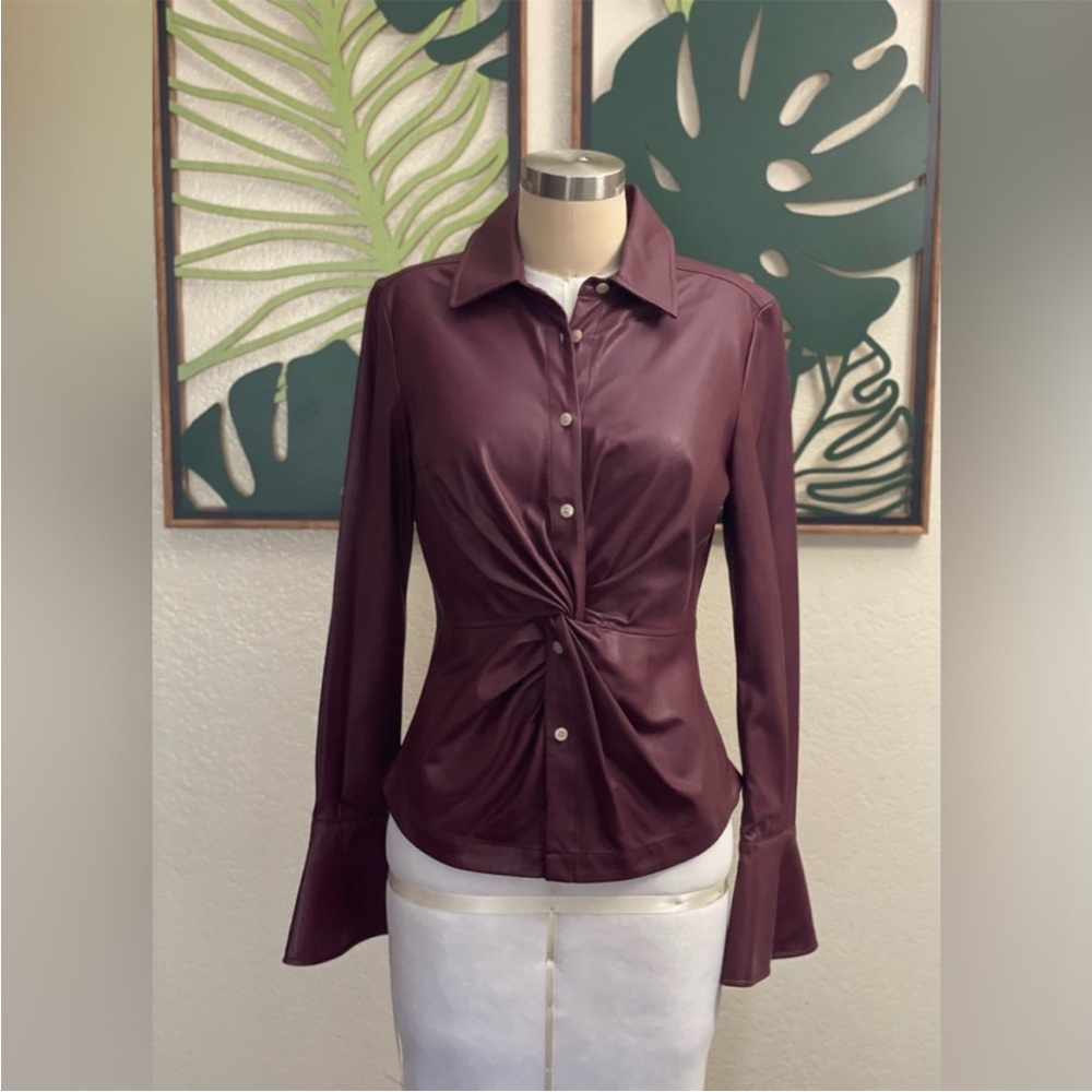 Jonathan Simkhai Louisa Vegan Leather Top Size 4 NWOT - Picture 2 of 6